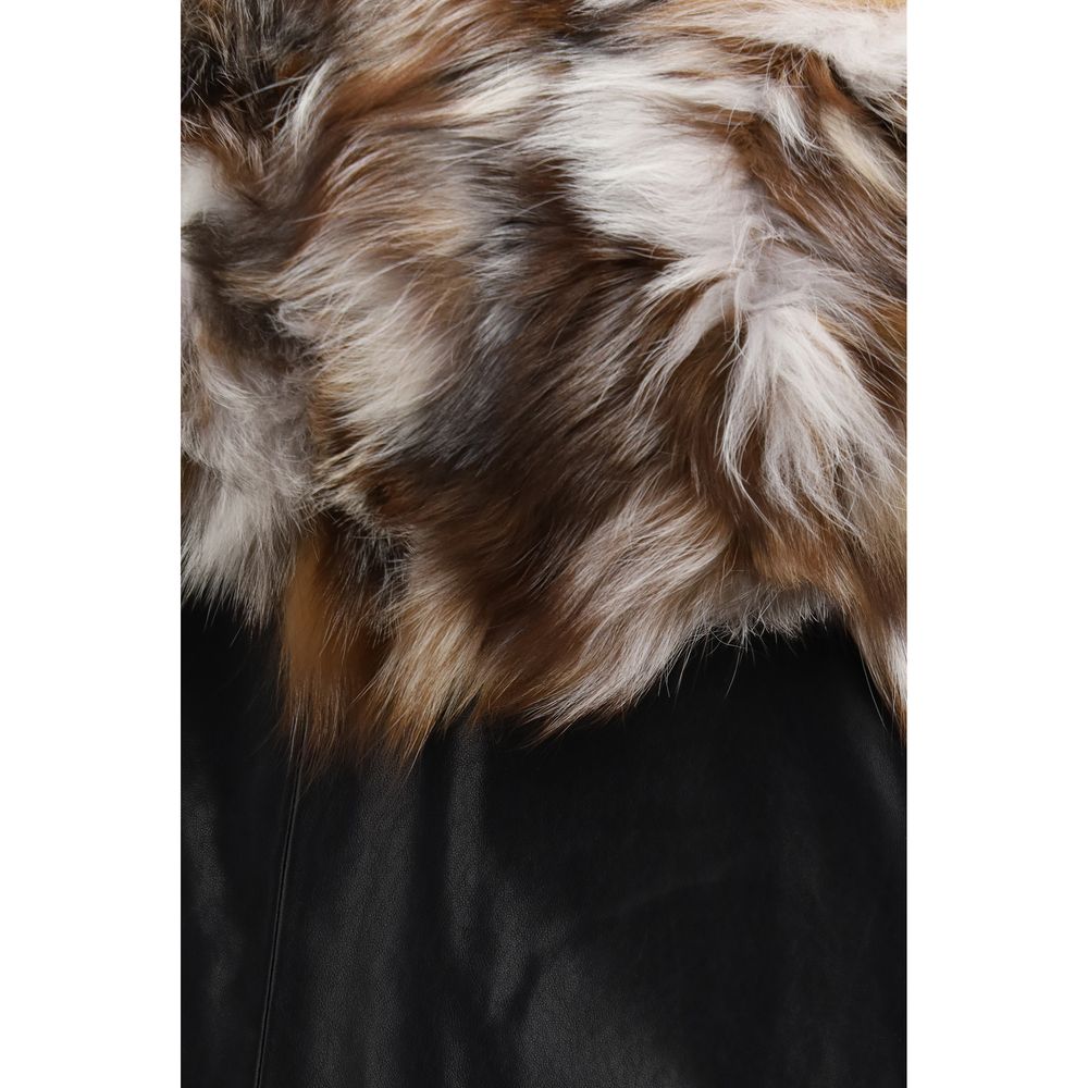 Moose Knuckles Black Lambskin Leather Women's Jacket