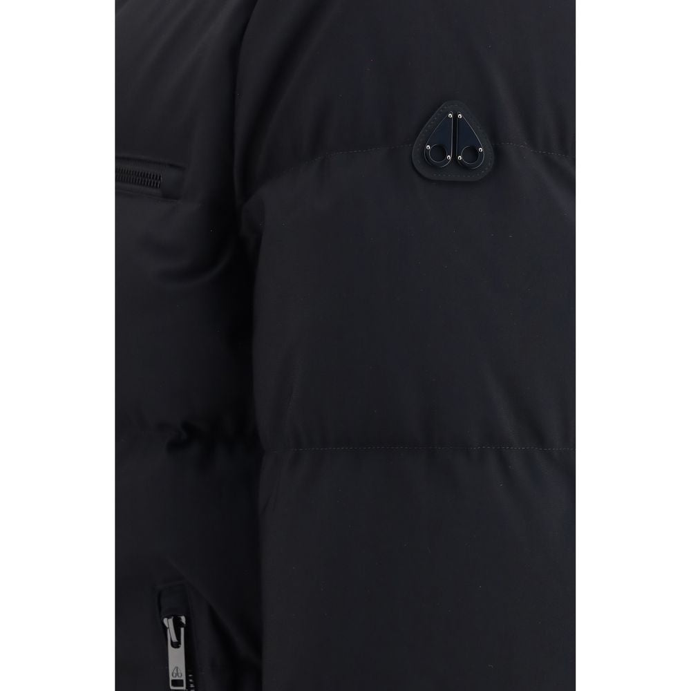 Moose Knuckles Black Nylon Full-Length Men's Jacket
