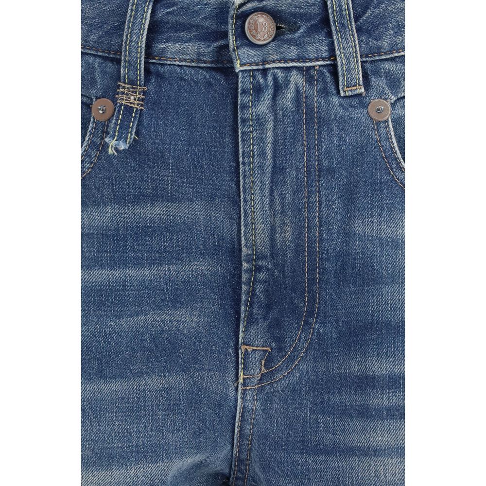 R13 Blue Cotton Boyfriend Women's Jeans