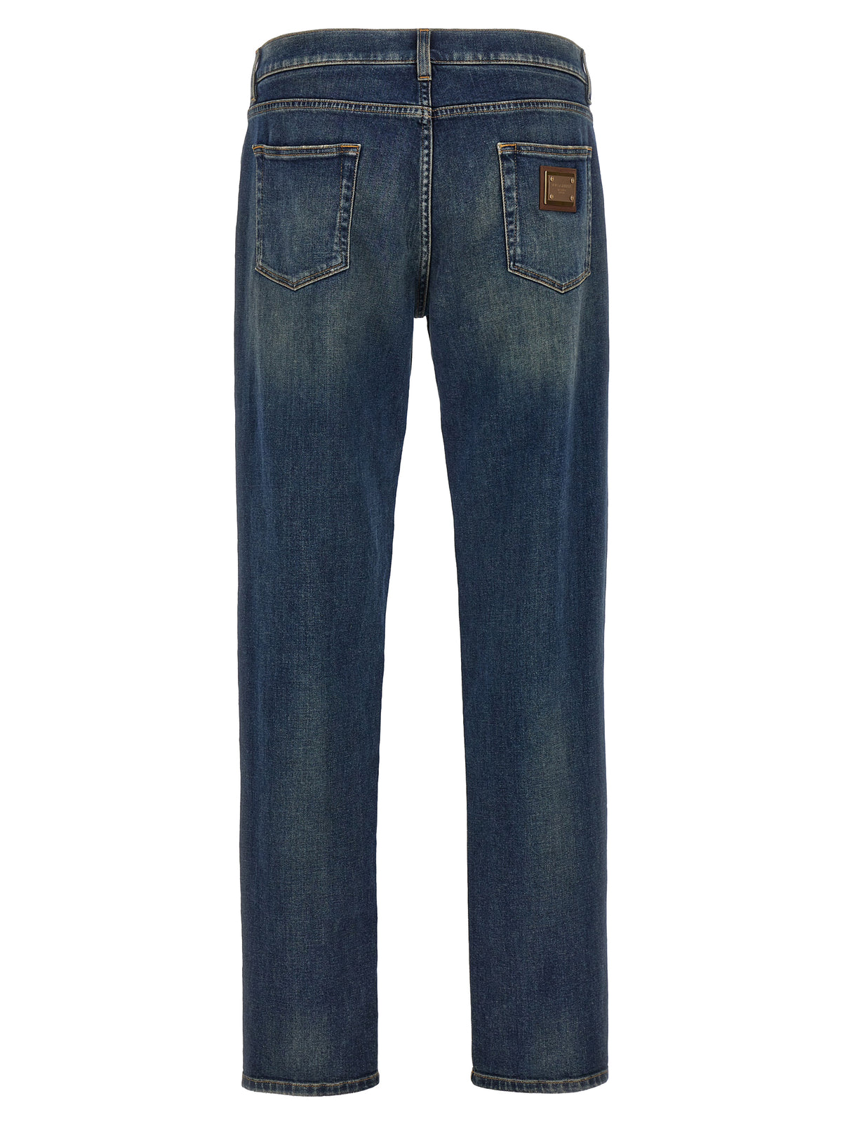 Dolce & Gabbana Blue Cotton Straight-Leg Men's Jeans
