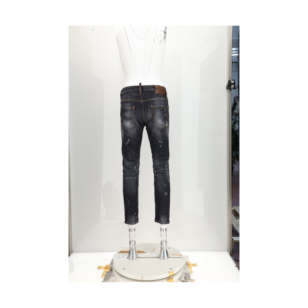 Dsquared² Black Cotton Jeans Men's Denim