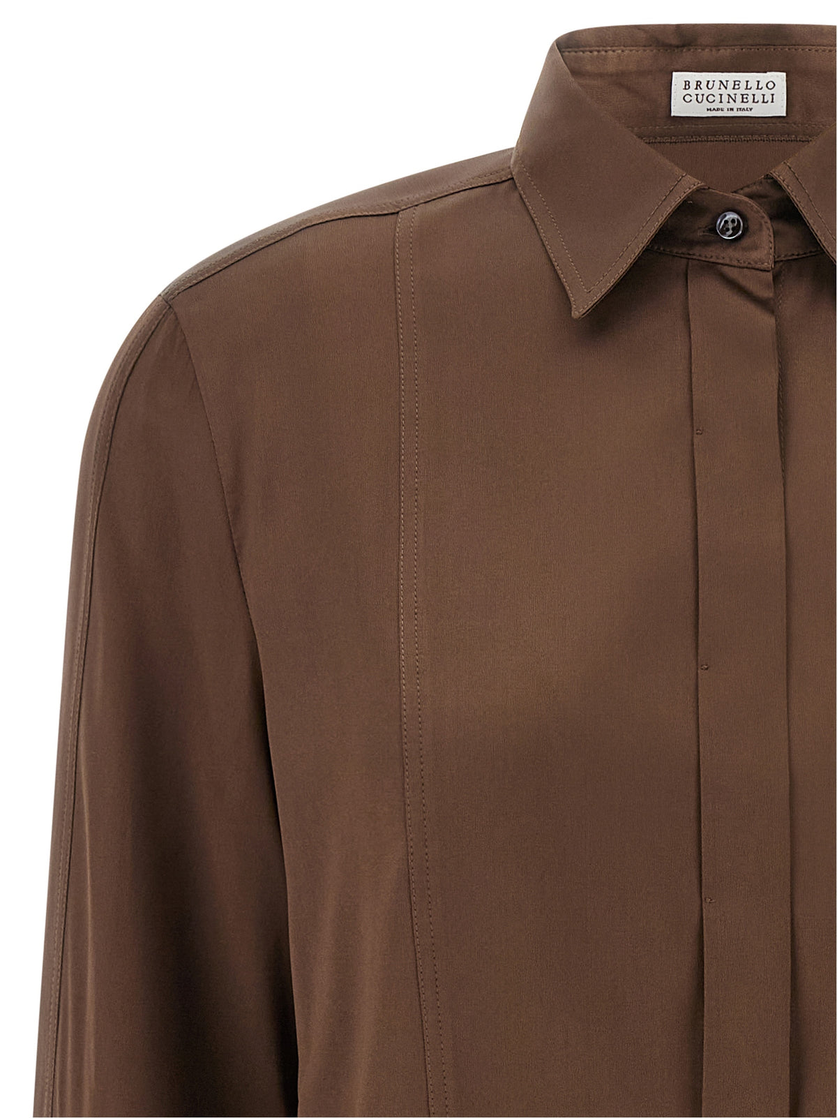 Brunello Cucinelli Brown Silk Women's Blouse