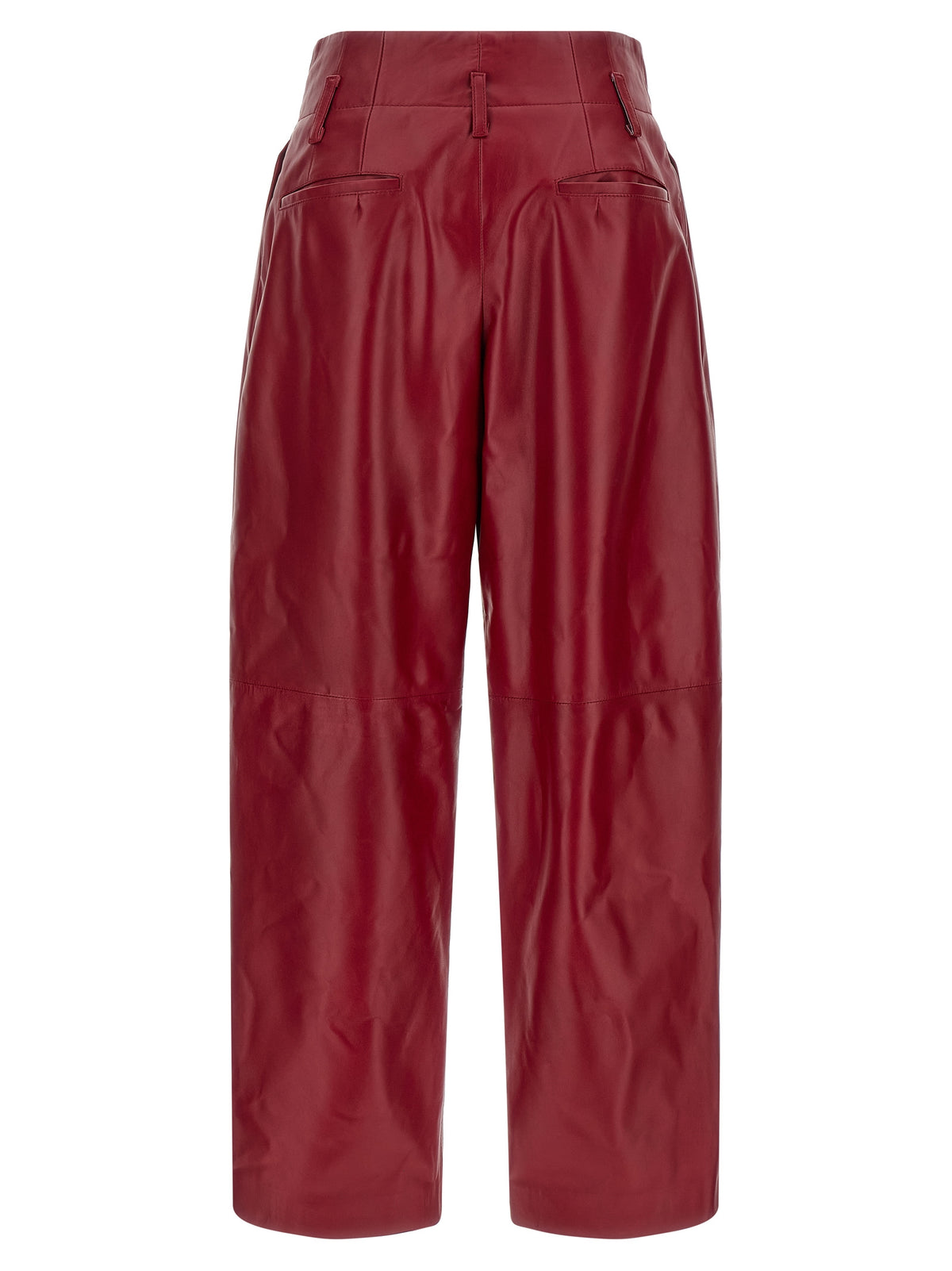 Alberta Ferretti Red Leather Women's Pants