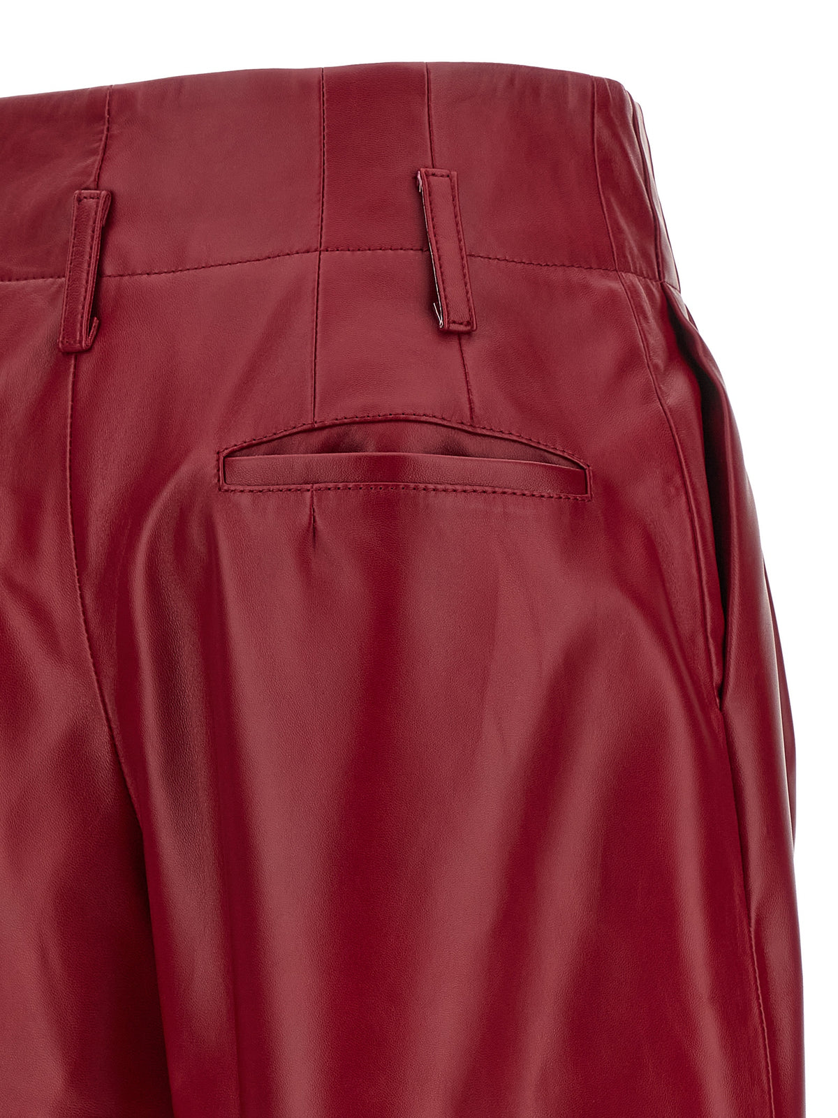 Alberta Ferretti Red Leather Women's Pants