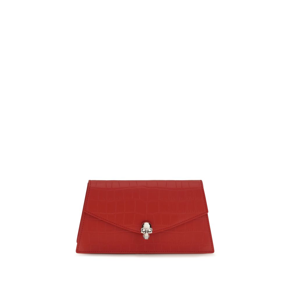 Alexander McQueen Red Calf Leather Bos Taurus Clutch Women's Bag