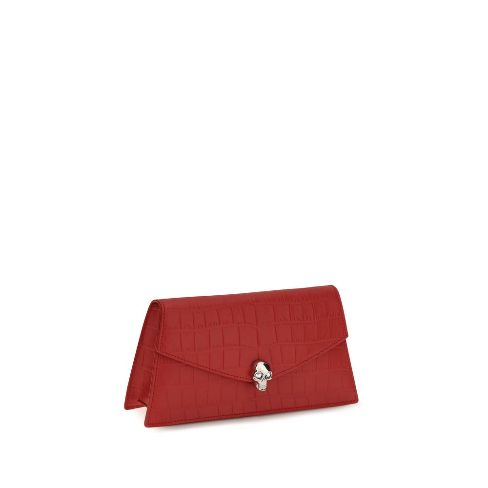Alexander McQueen Red Calf Leather Bos Taurus Clutch Women's Bag