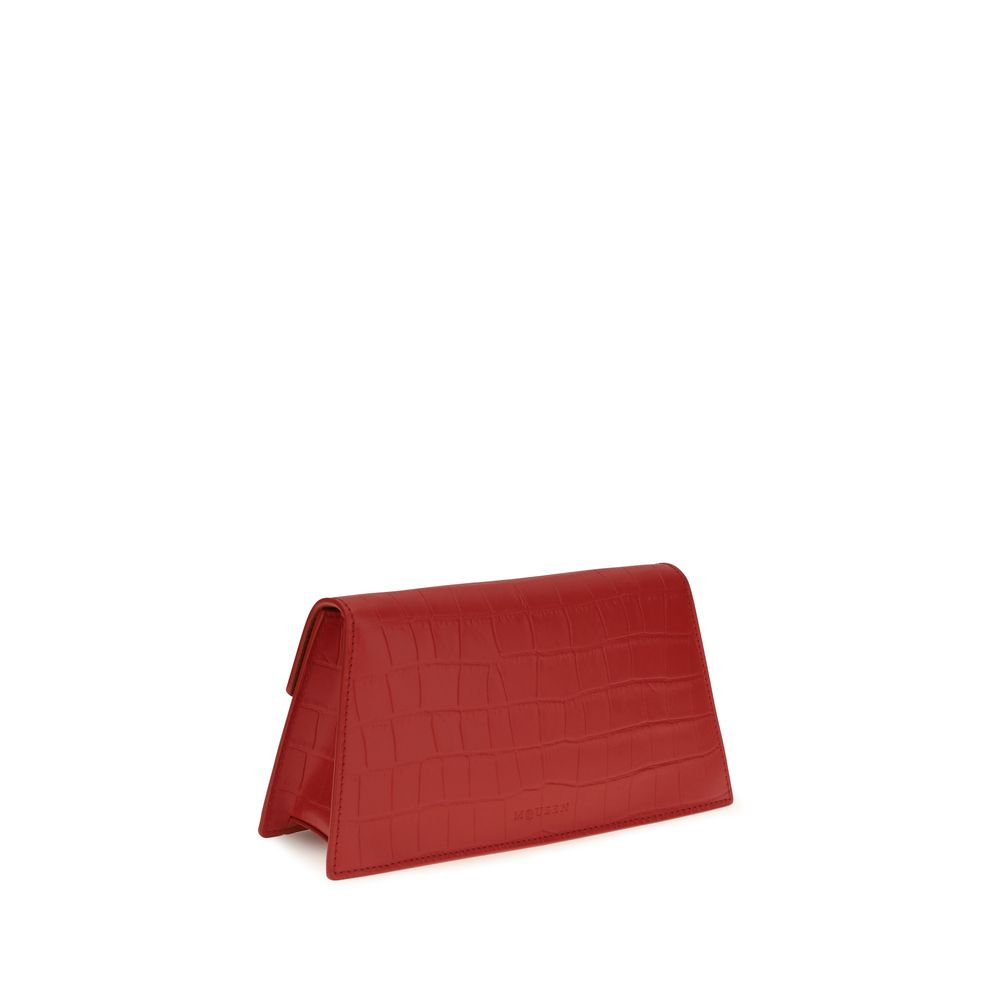 Alexander McQueen Red Calf Leather Bos Taurus Clutch Women's Bag