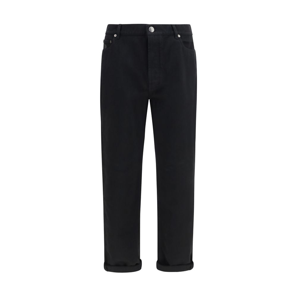 Brunello Cucinelli Black Cotton Jeans Men's Denim