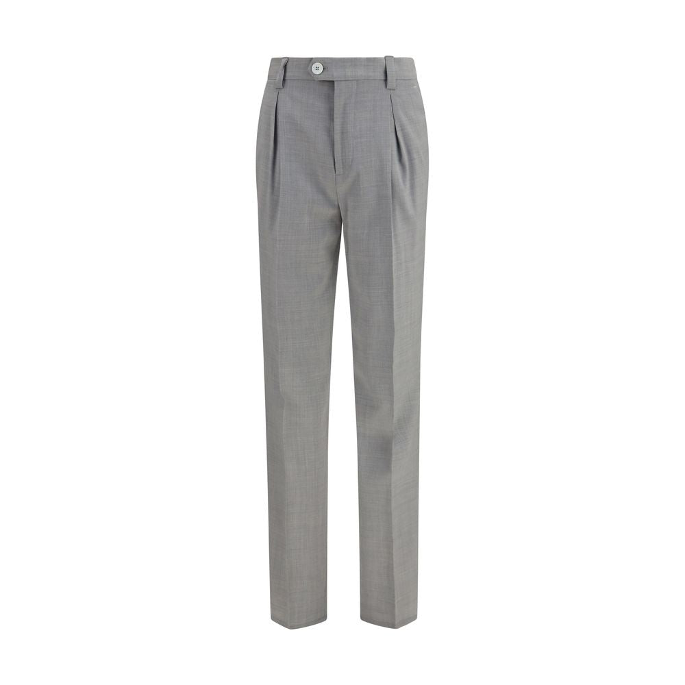 Brunello Cucinelli Gray Wool Oves Aries Dress Men's Pants