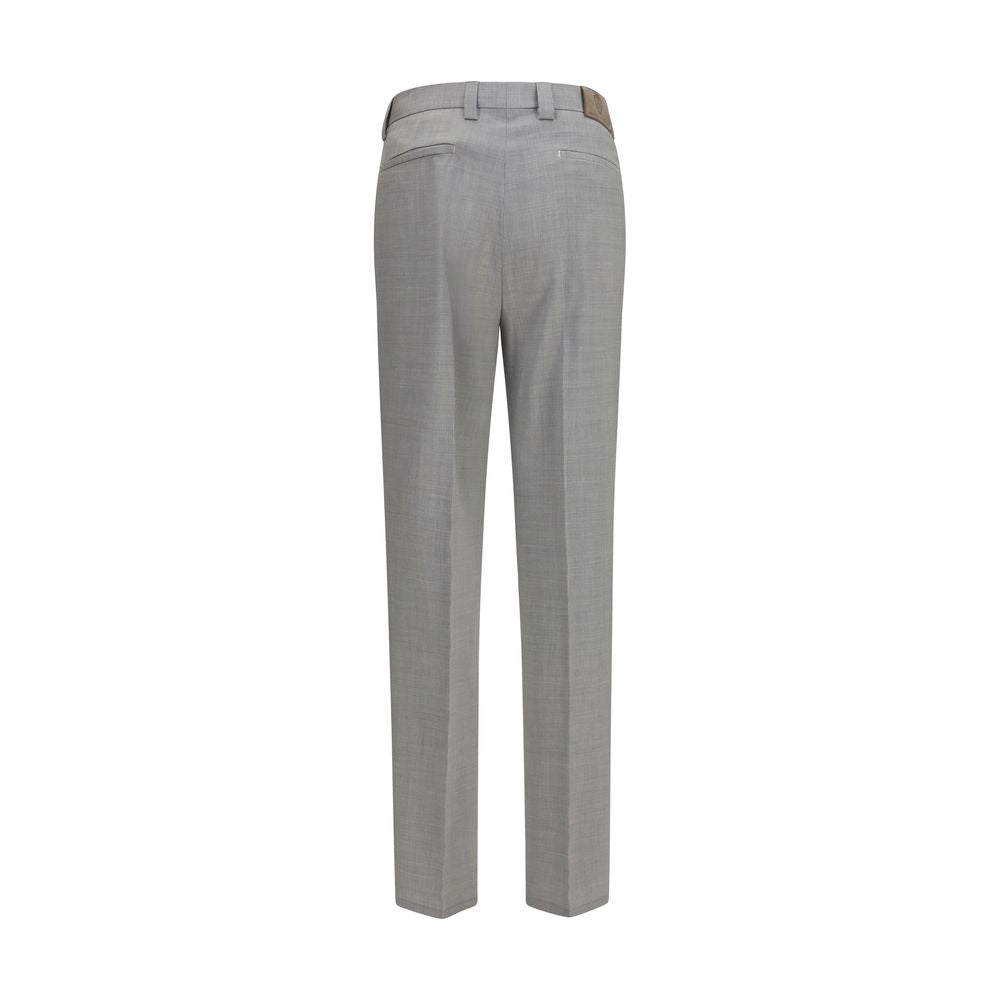 Brunello Cucinelli Gray Wool Oves Aries Dress Men's Pants