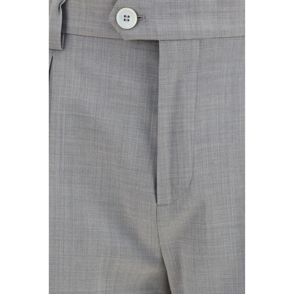 Brunello Cucinelli Gray Wool Oves Aries Dress Men's Pants