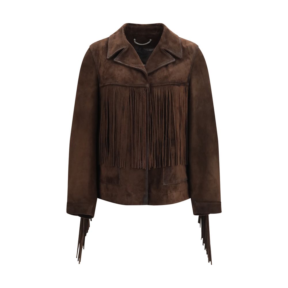 Golden Goose Brown Suede Leather Leather Women's Jacket