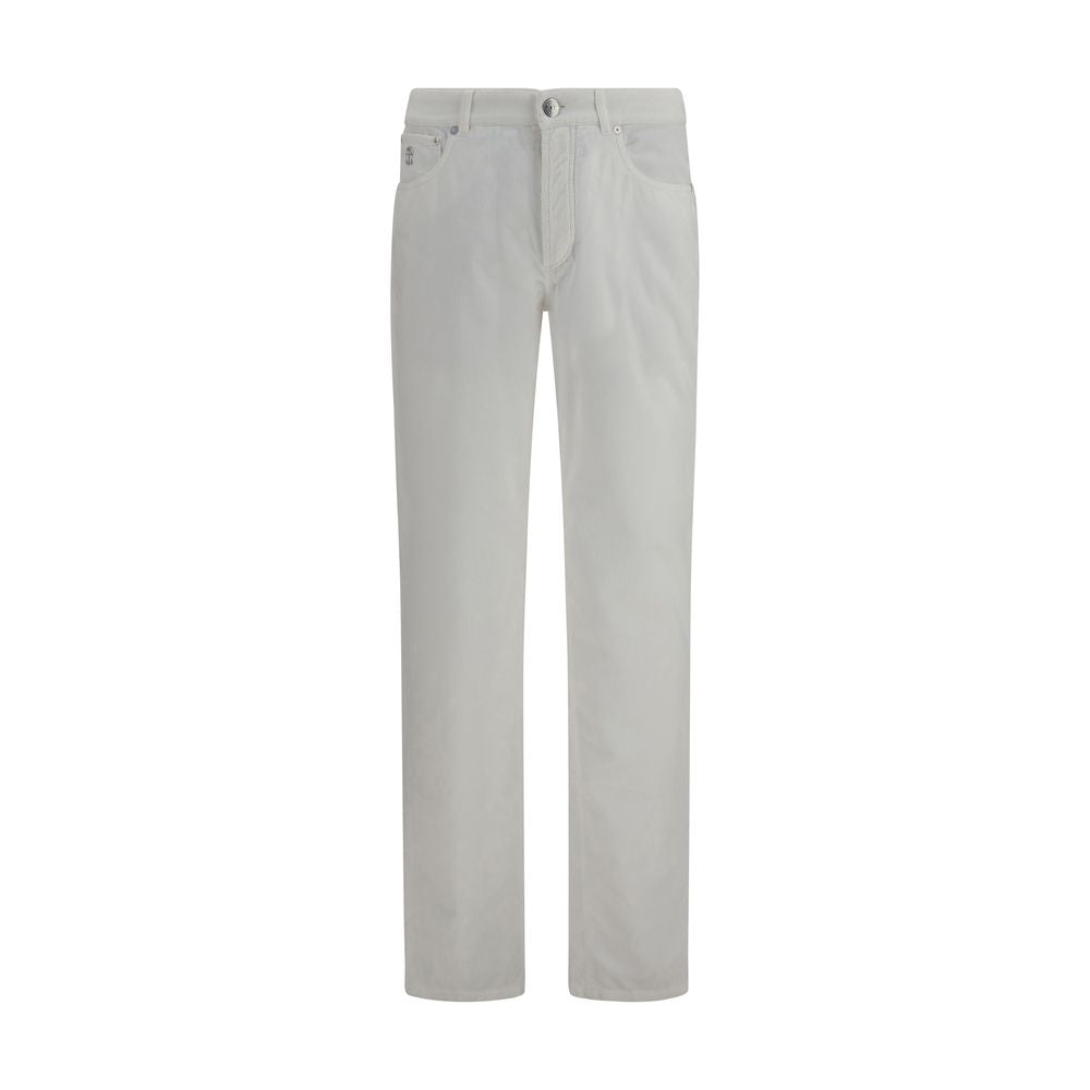 Brunello Cucinelli White Cotton Casual Men's Pants