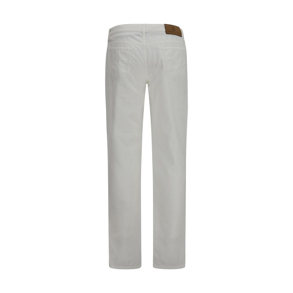Brunello Cucinelli White Cotton Casual Men's Pants
