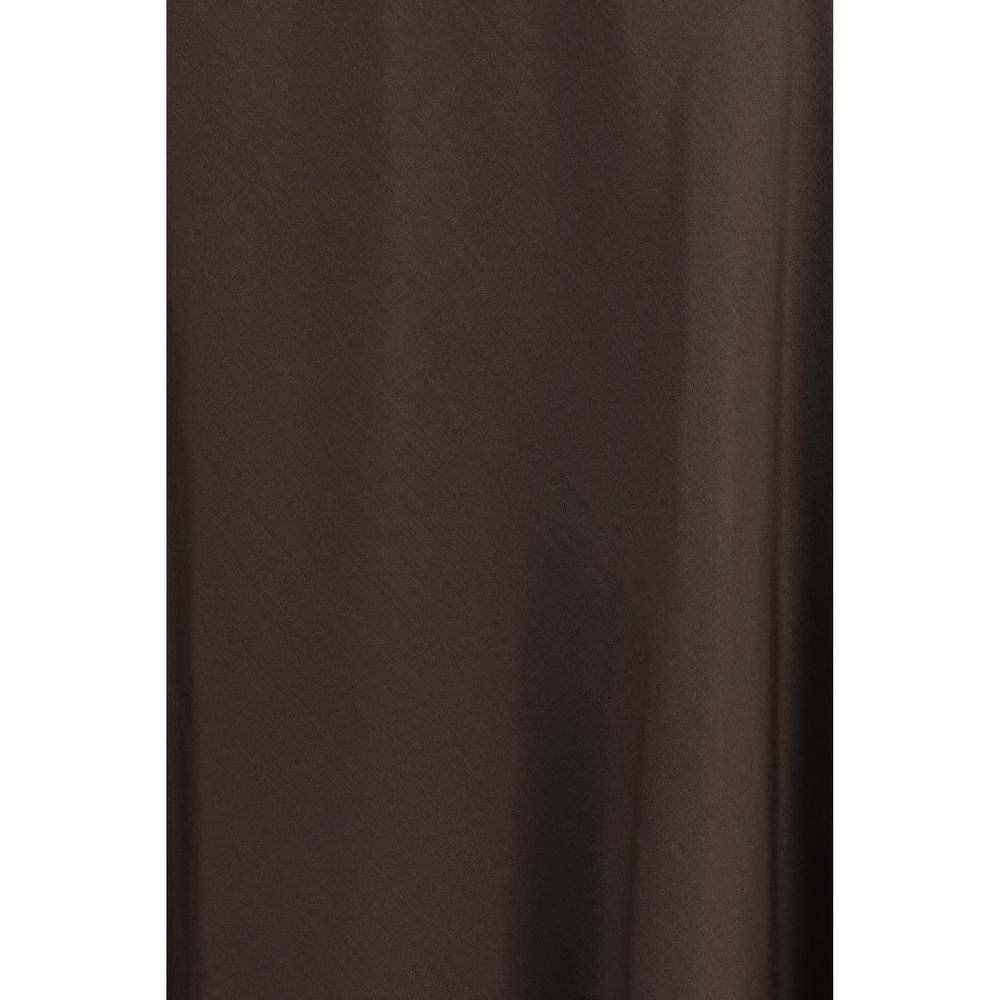 Brunello Cucinelli Brown Wool Oves Aries Midi Women's Skirt