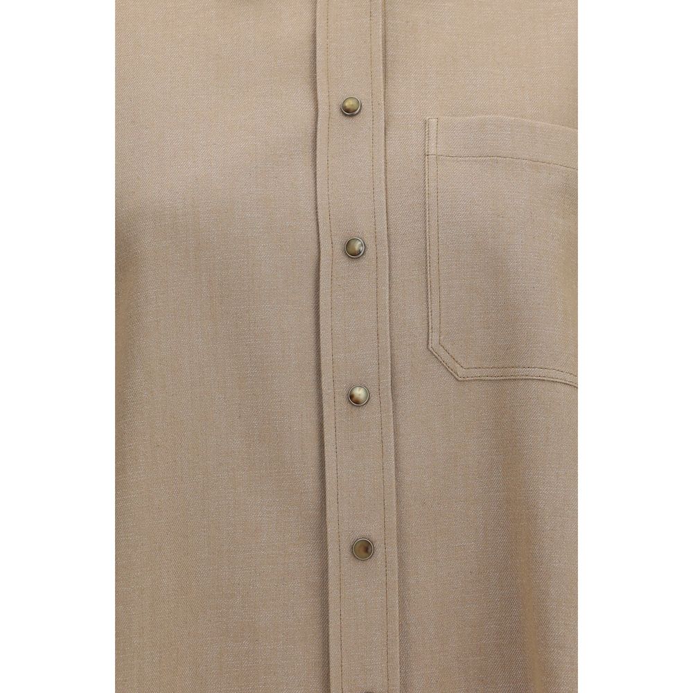 Brunello Cucinelli Beige Denim Women's Shirt