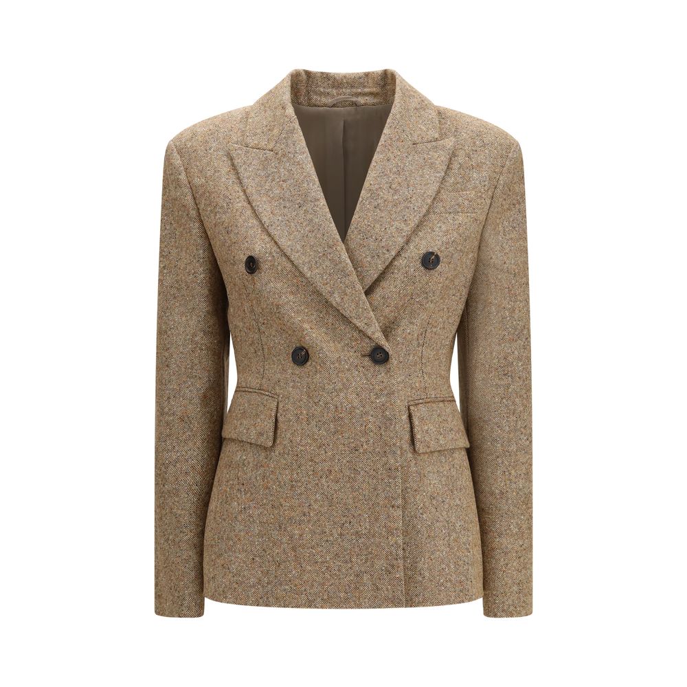 Brunello Cucinelli Beige Wool Oves Aries Full-Length Women's Jacket