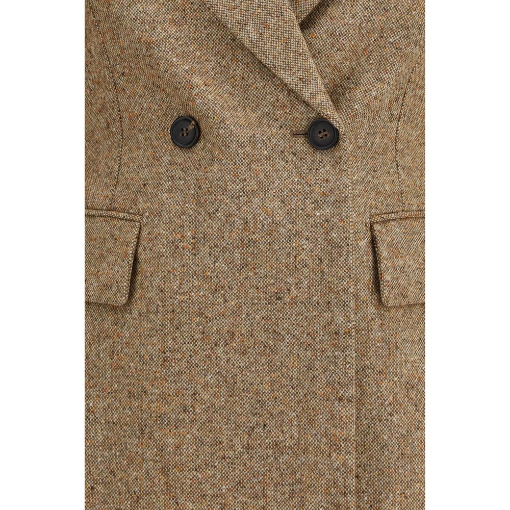 Brunello Cucinelli Beige Wool Oves Aries Full-Length Women's Jacket