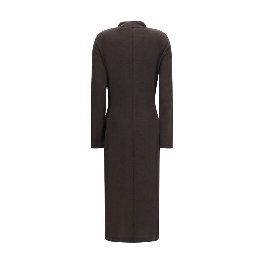 Brunello Cucinelli Brown Wool Oves Aries Casual Women's Dress