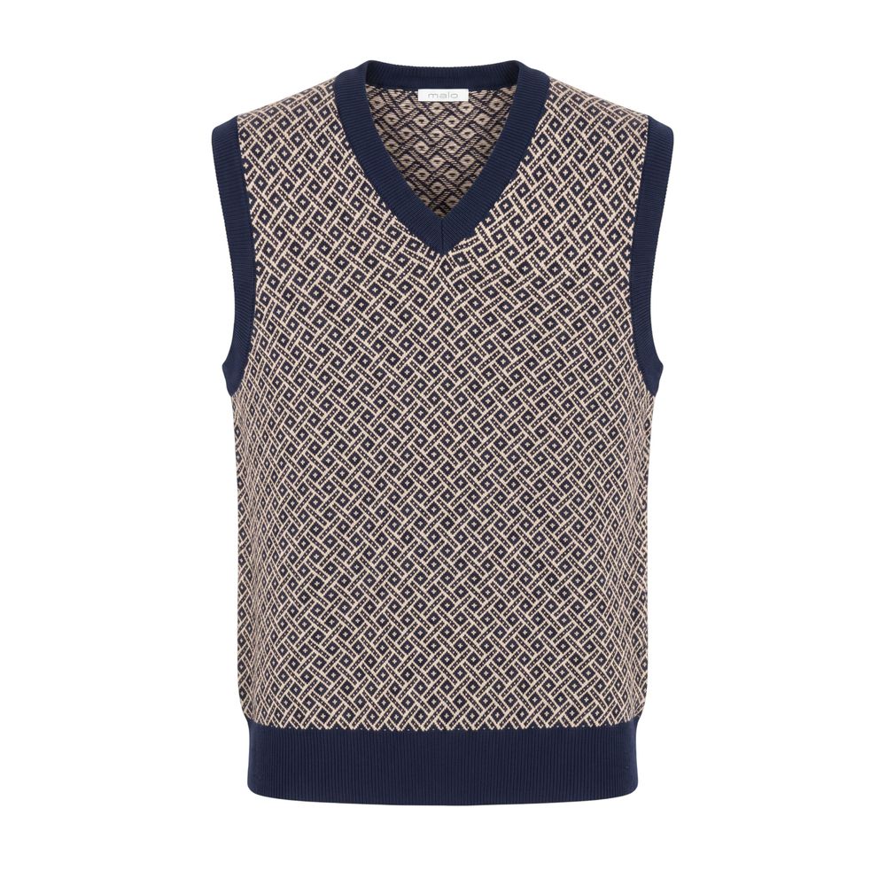 Malo Blue Cotton Men Men's Sweater