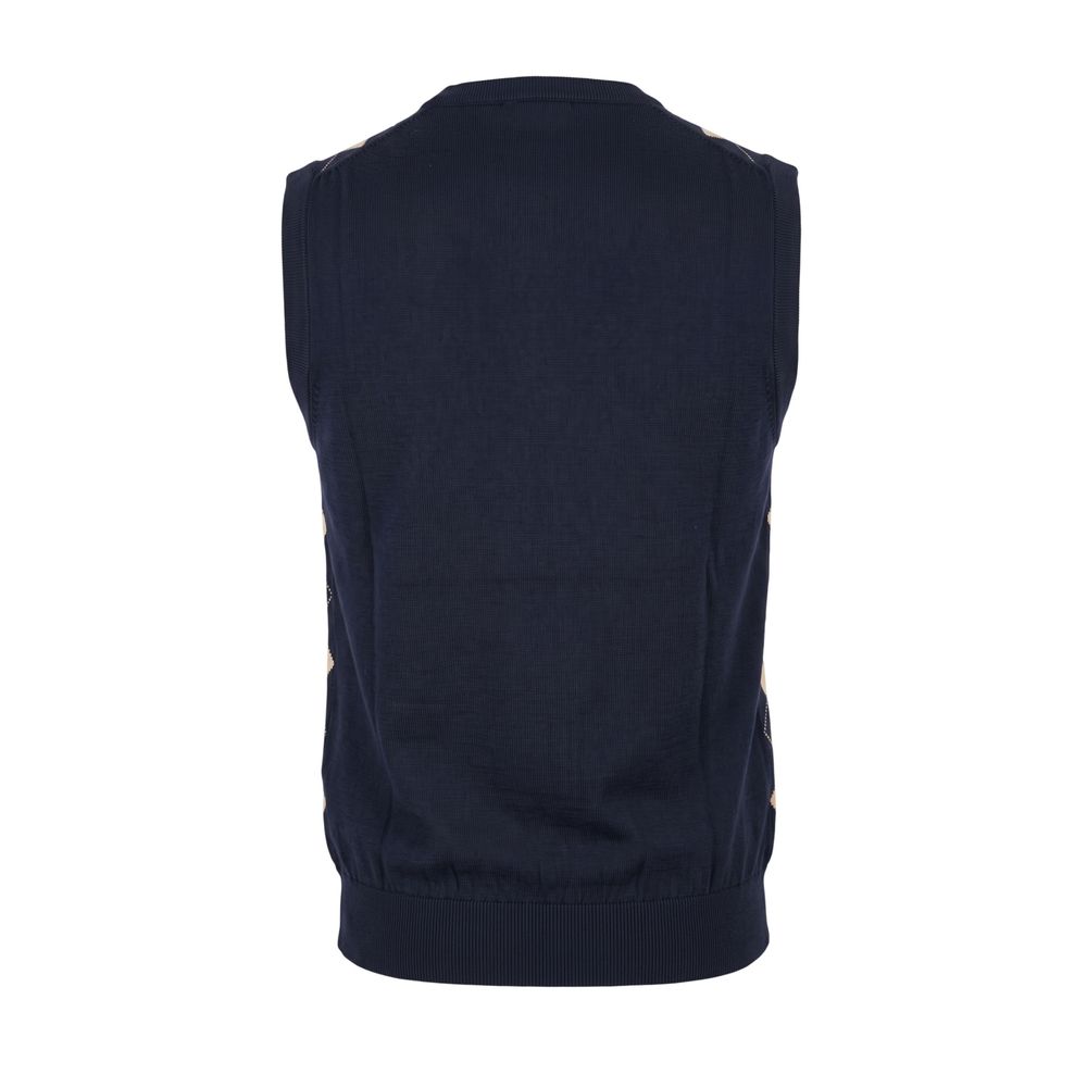 Malo Blue Cotton Men Men's Sweater