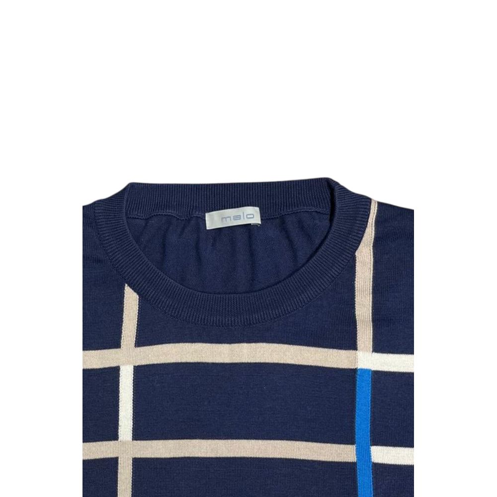 Malo Blue Cotton Men Men's Sweater