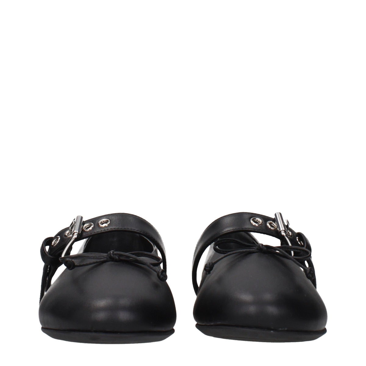 Miu Miu Black Leather Ballet Women's Flats