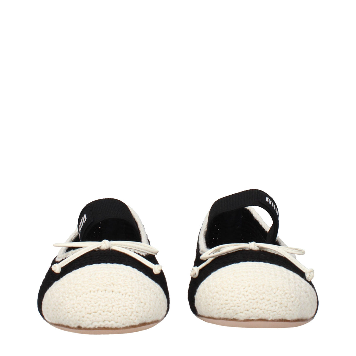 Miu Miu Black Fabric Ballet Women's Flats