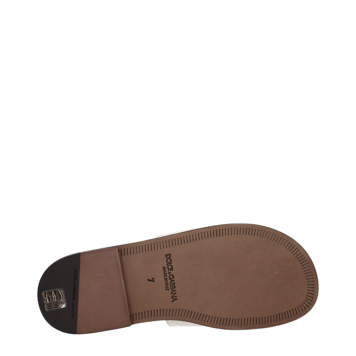 Dolce & Gabbana Beige Fabric Men's Slippers