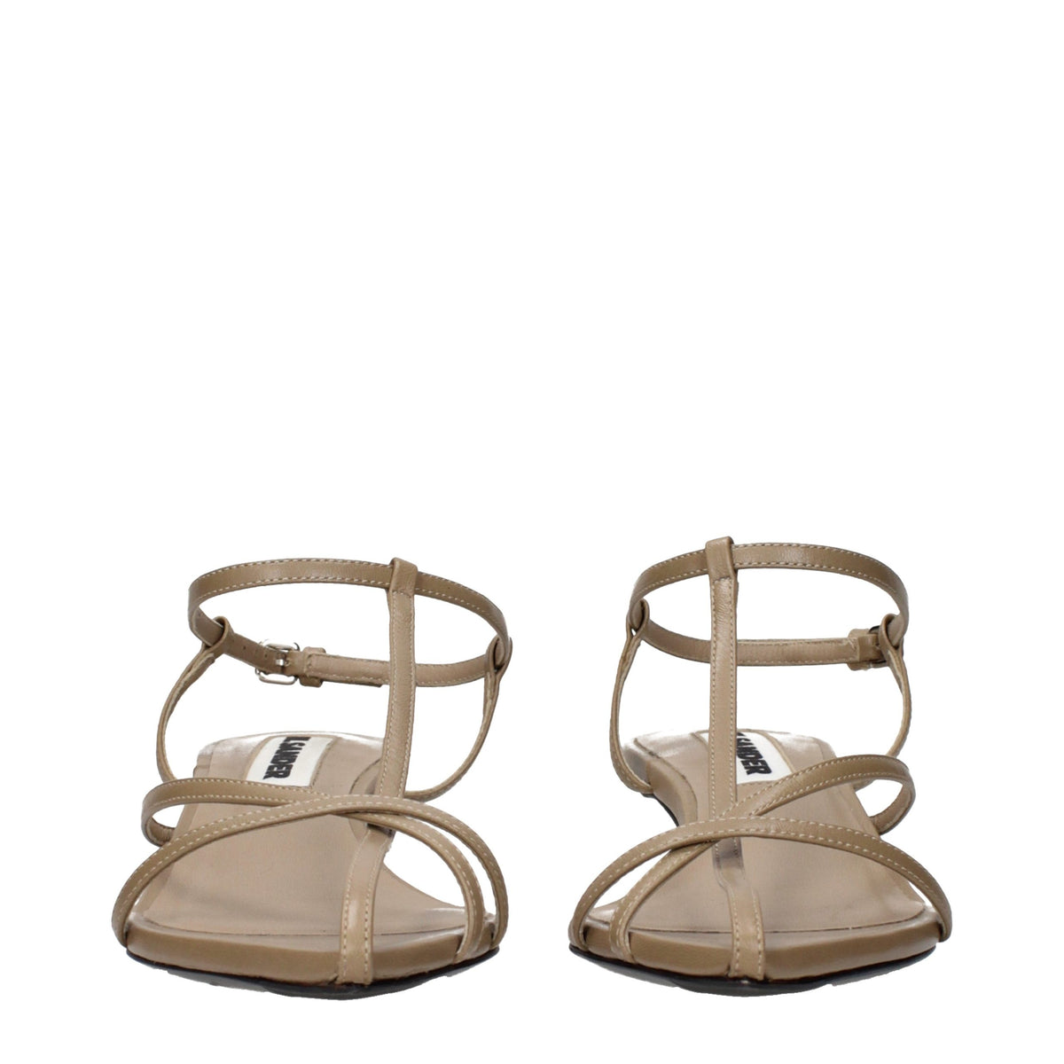 Jil Sander Beige Leather Flat Women's Sandals