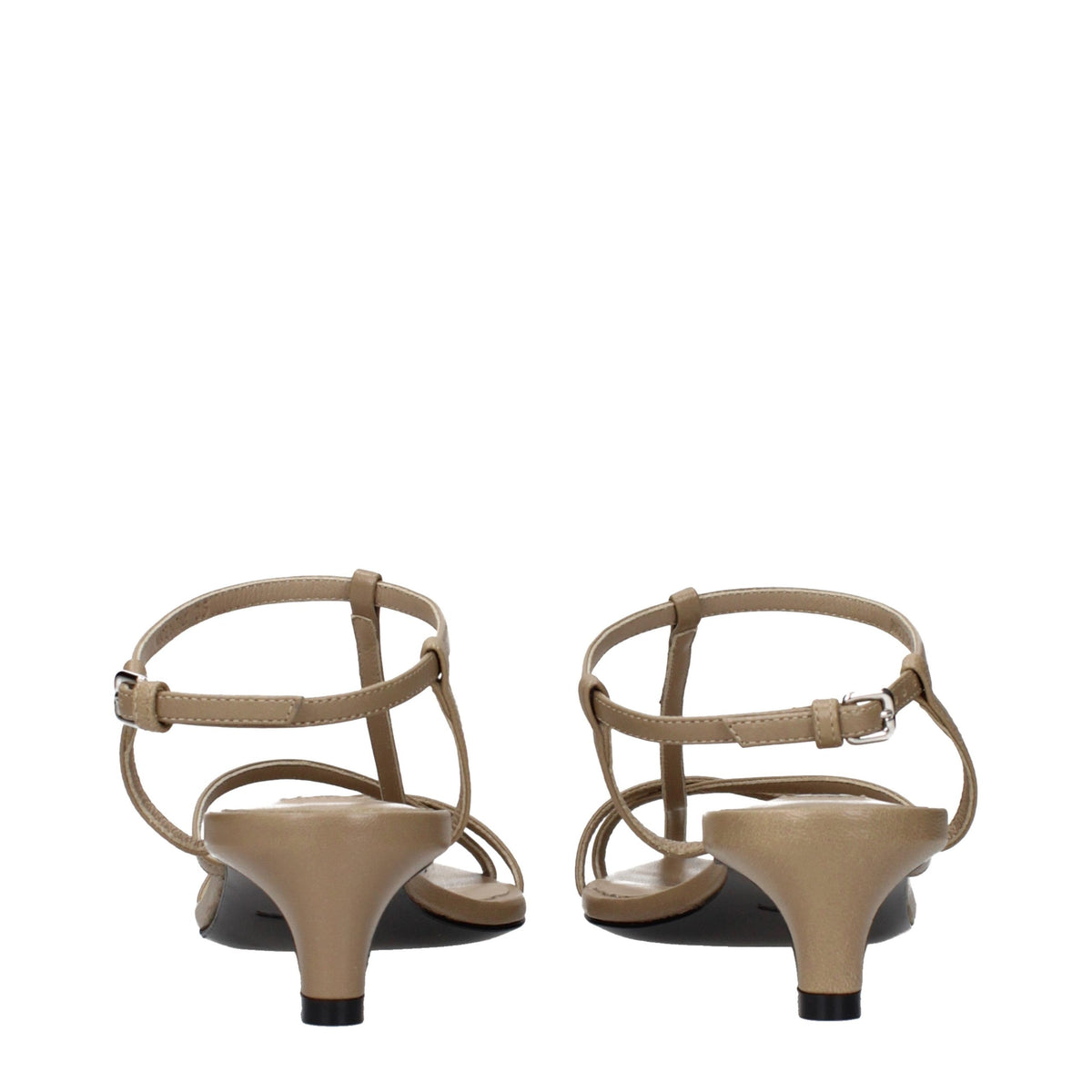 Jil Sander Beige Leather Flat Women's Sandals