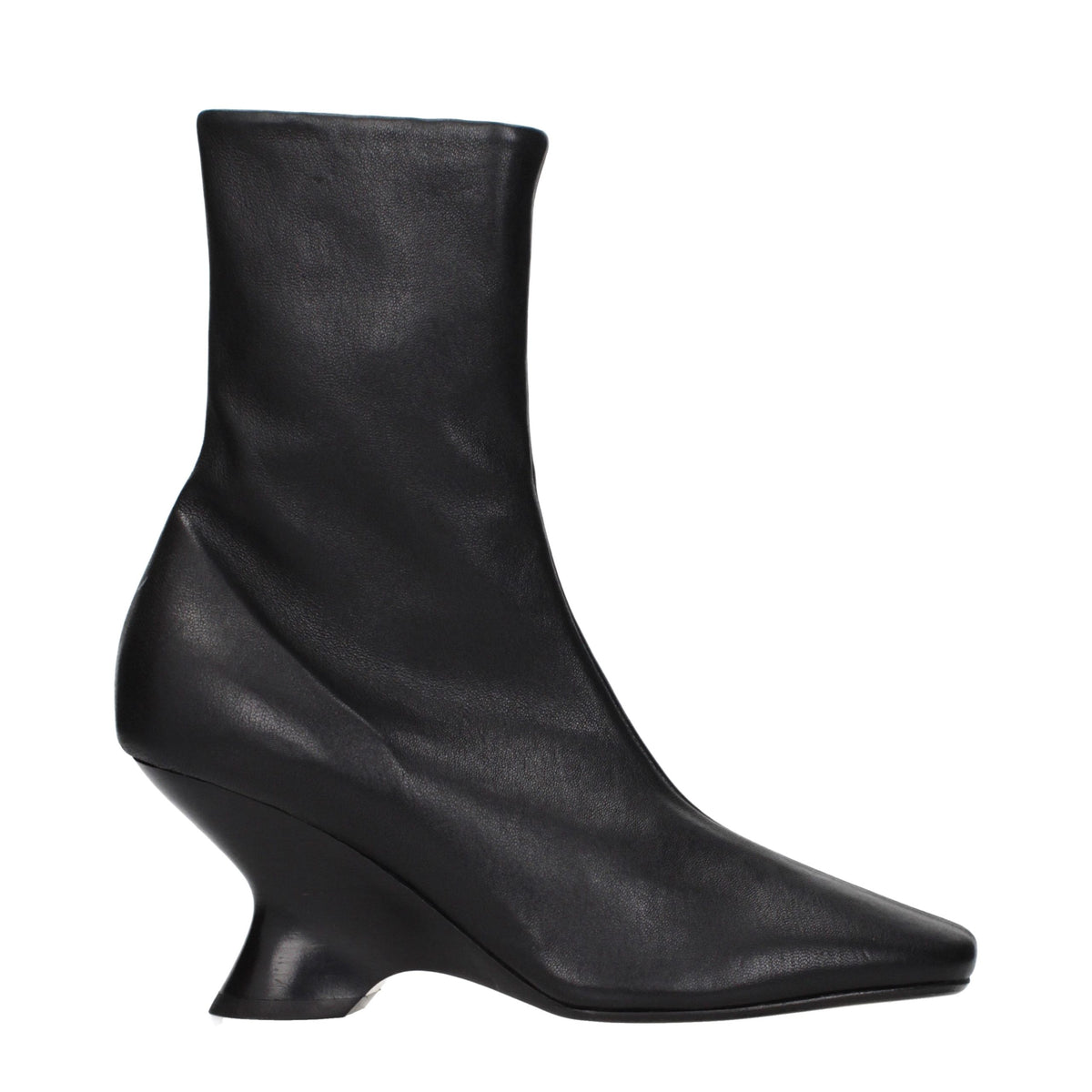 Dries Van Noten Black Leather Ankle Women's Boots