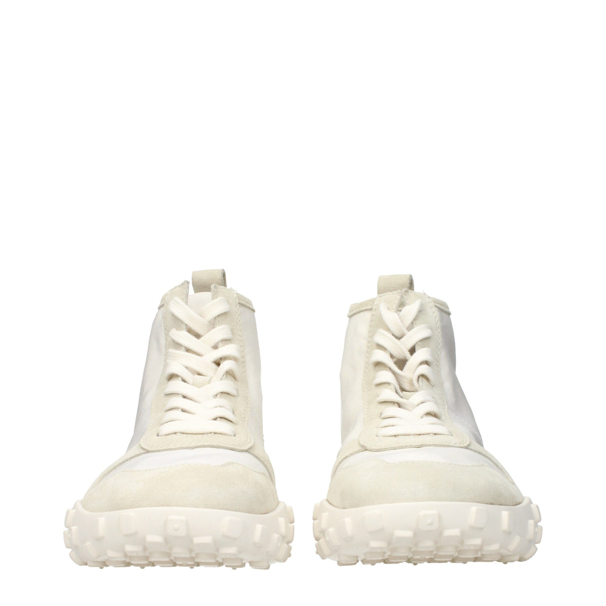 Jil Sander White Fabric High Top Men's Sneakers
