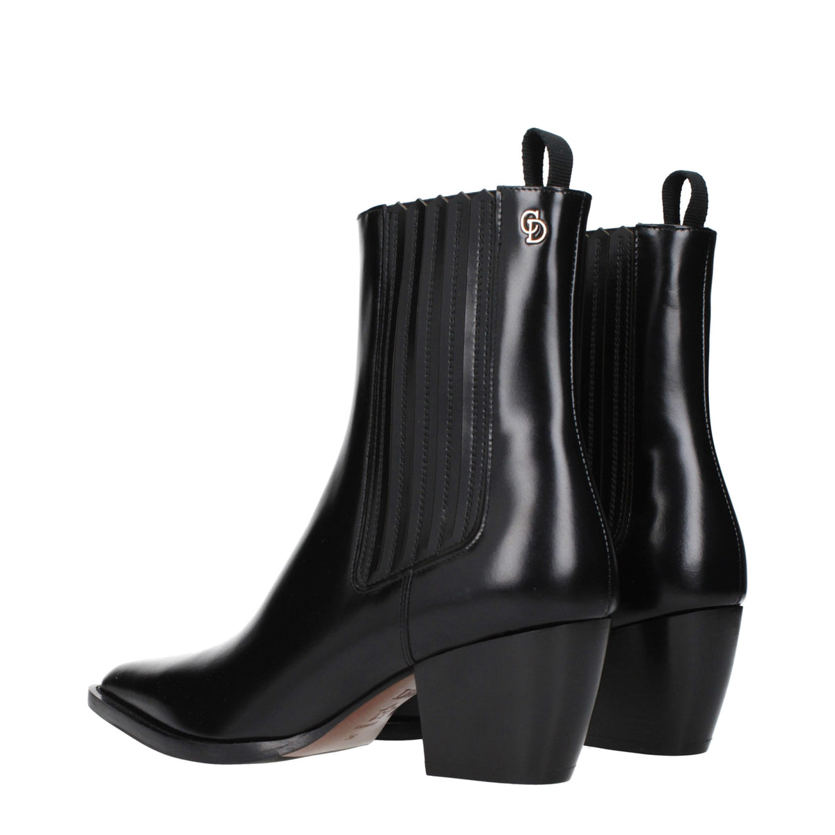 Christian Dior Black Leather Ankle Women's Boots