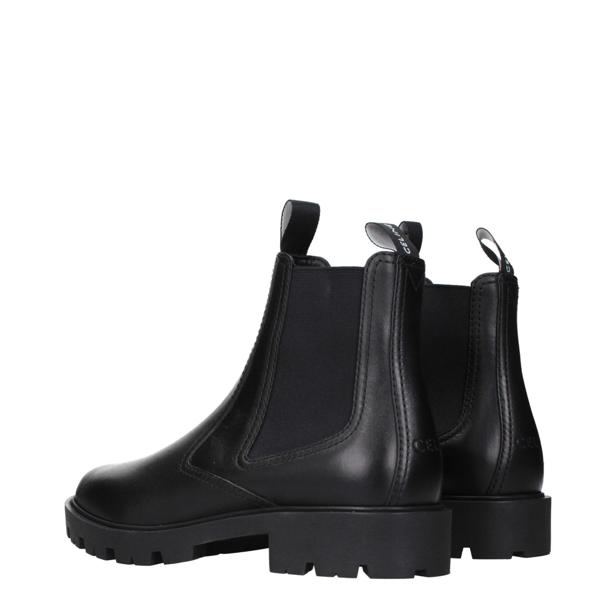 Celine Black Leather Ankle Men's Boots