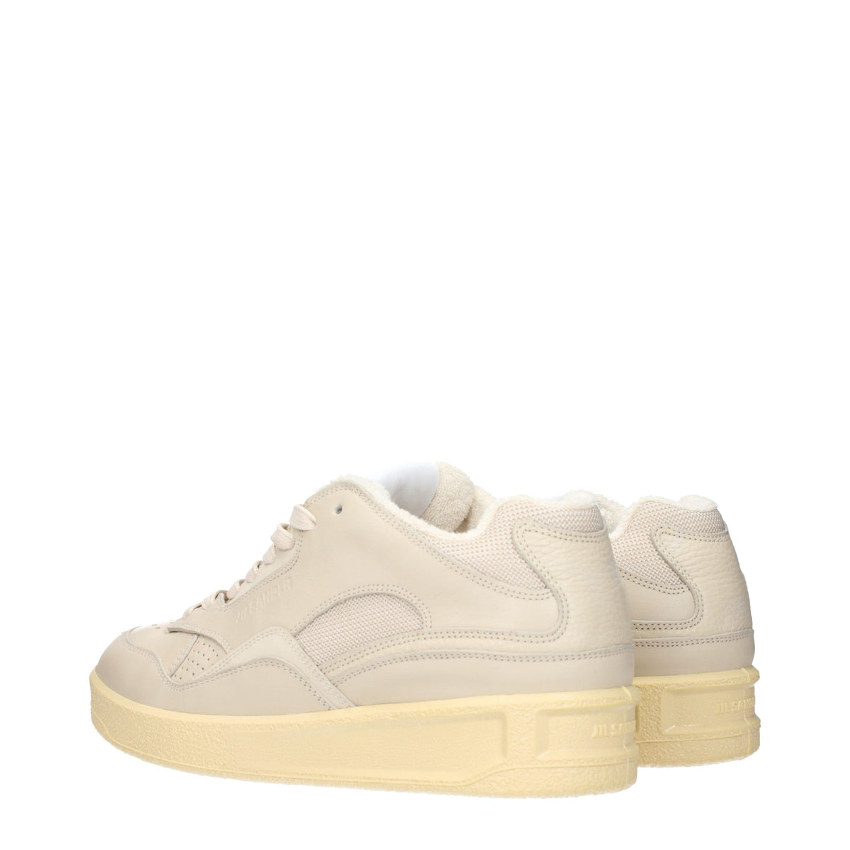Jil Sander Beige Leather Low Top Men's Sneakers