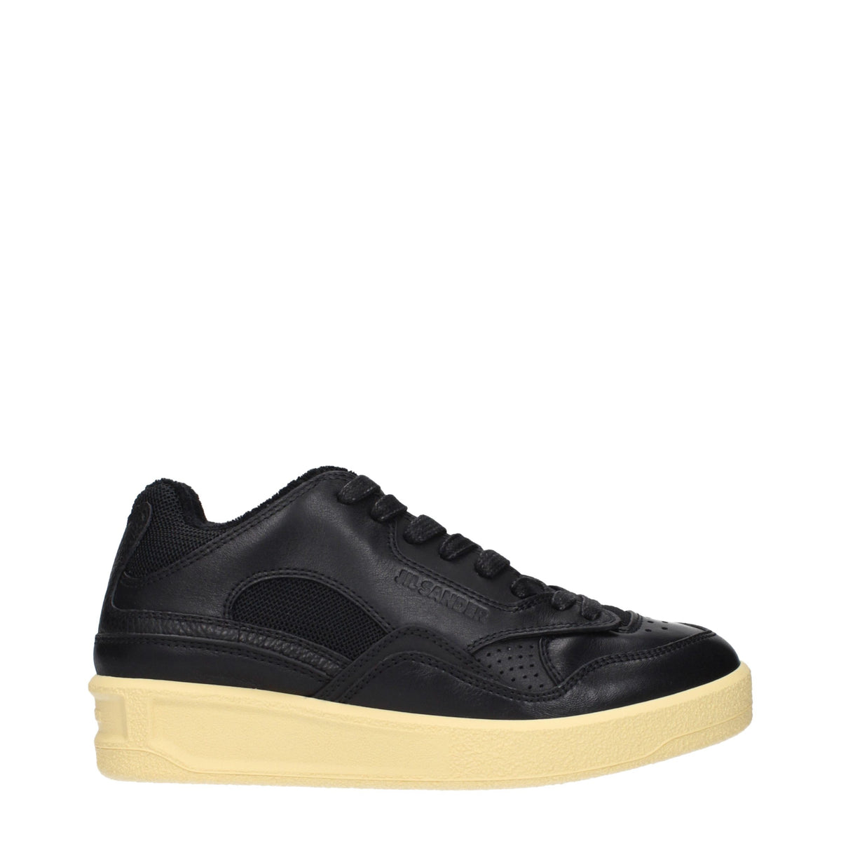 Jil Sander Black Leather Low Top Women's Sneakers