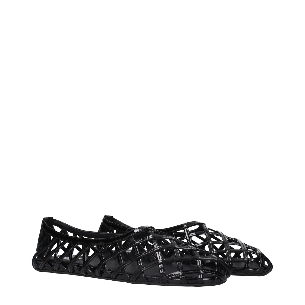 Alaïa Black Leather Ballet Women's Flats