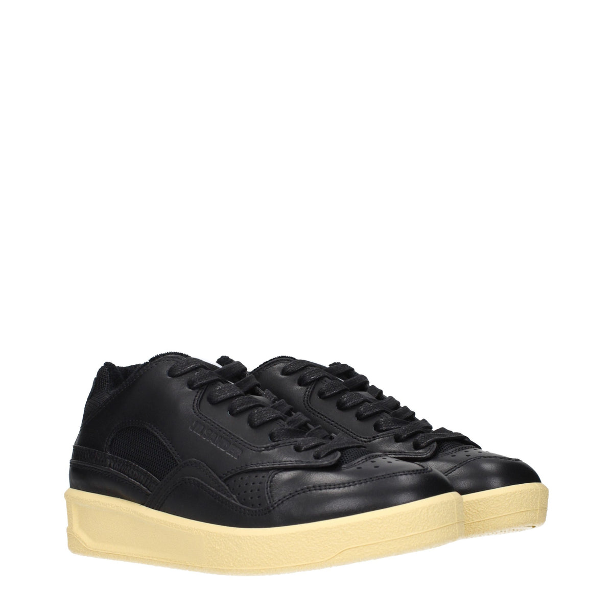 Jil Sander Black Leather Low Top Women's Sneakers