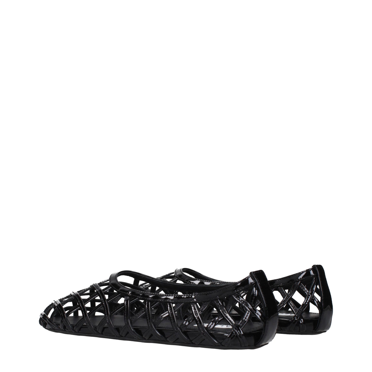 Alaïa Black Leather Ballet Women's Flats