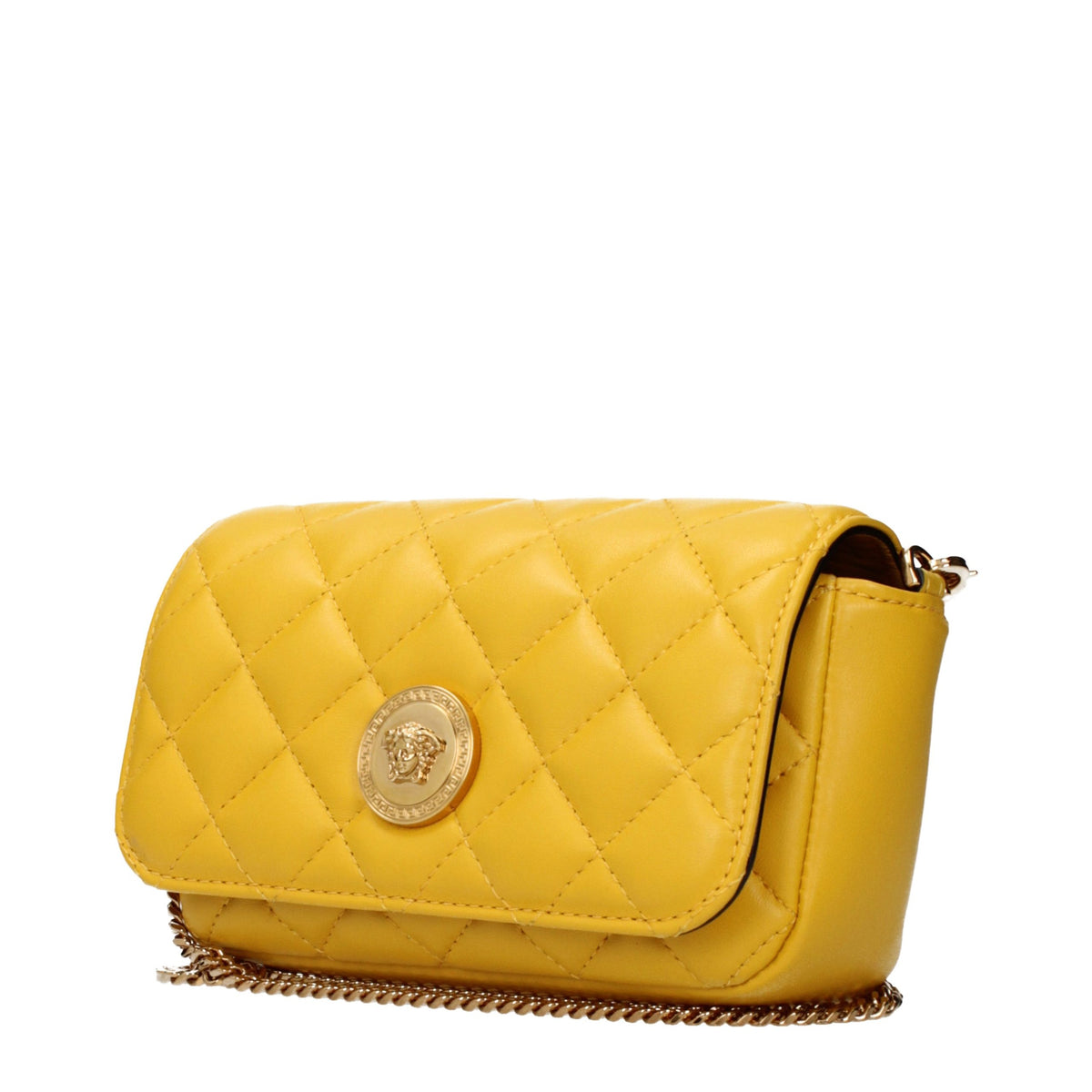 Versace Yellow Leather Crossbody Women's Bag