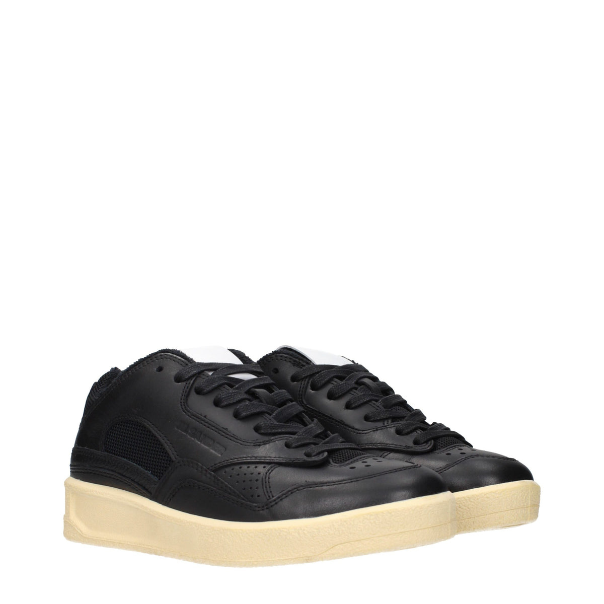 Jil Sander Black Leather Low Top Women's Sneakers