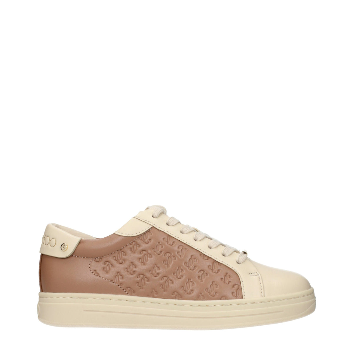 Jimmy Choo Beige Leather Low Top Women's Sneakers