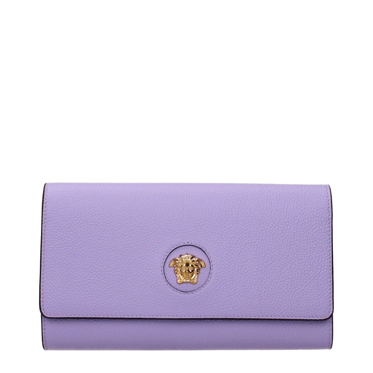 Versace Purple Leather Clutch Women's Bag
