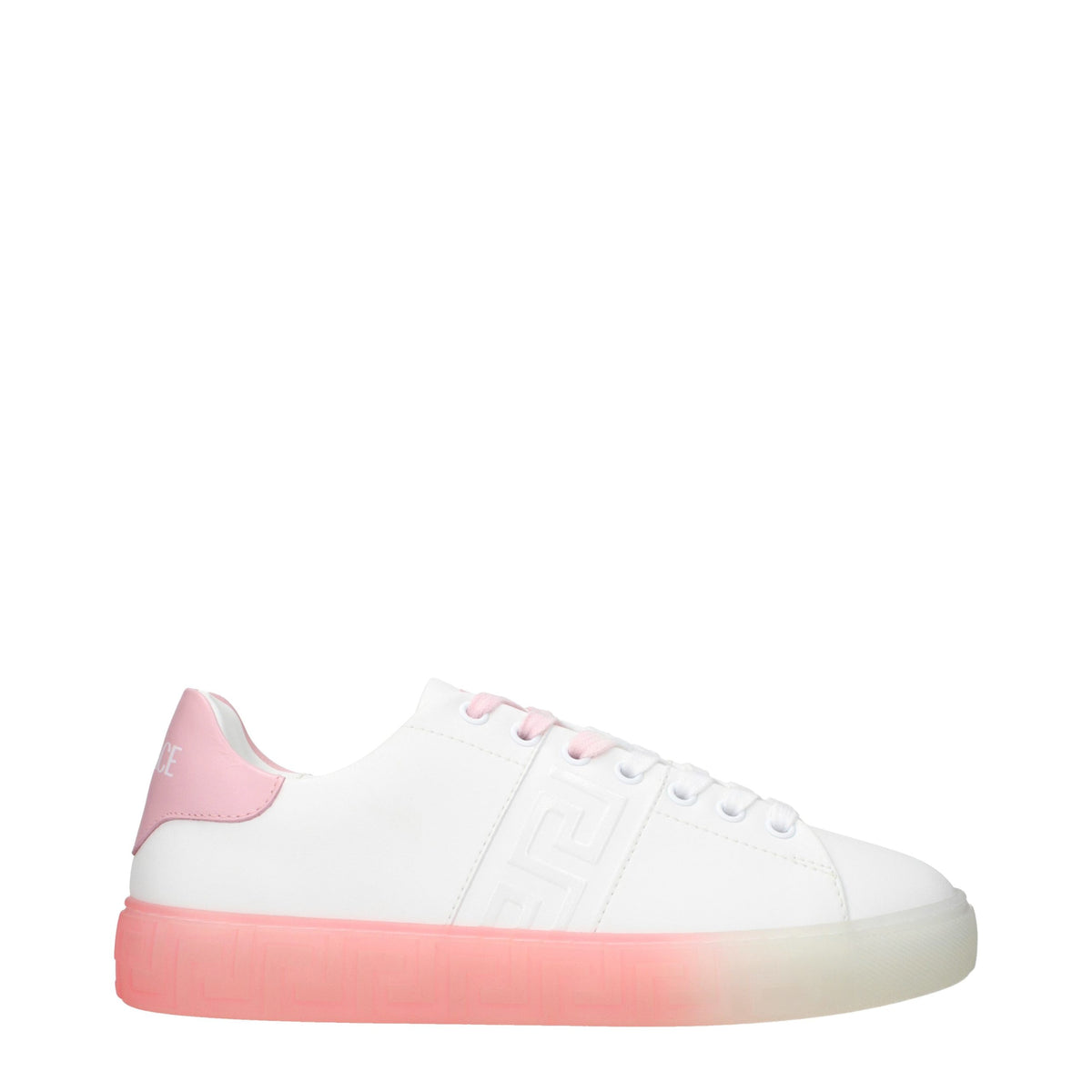 Versace White Leather Low Top Women's Sneakers