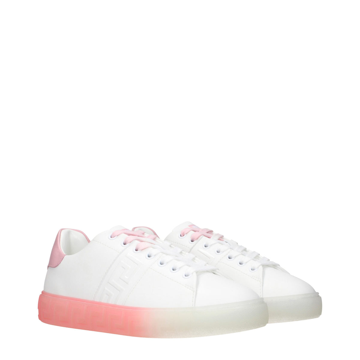 Versace White Leather Low Top Women's Sneakers