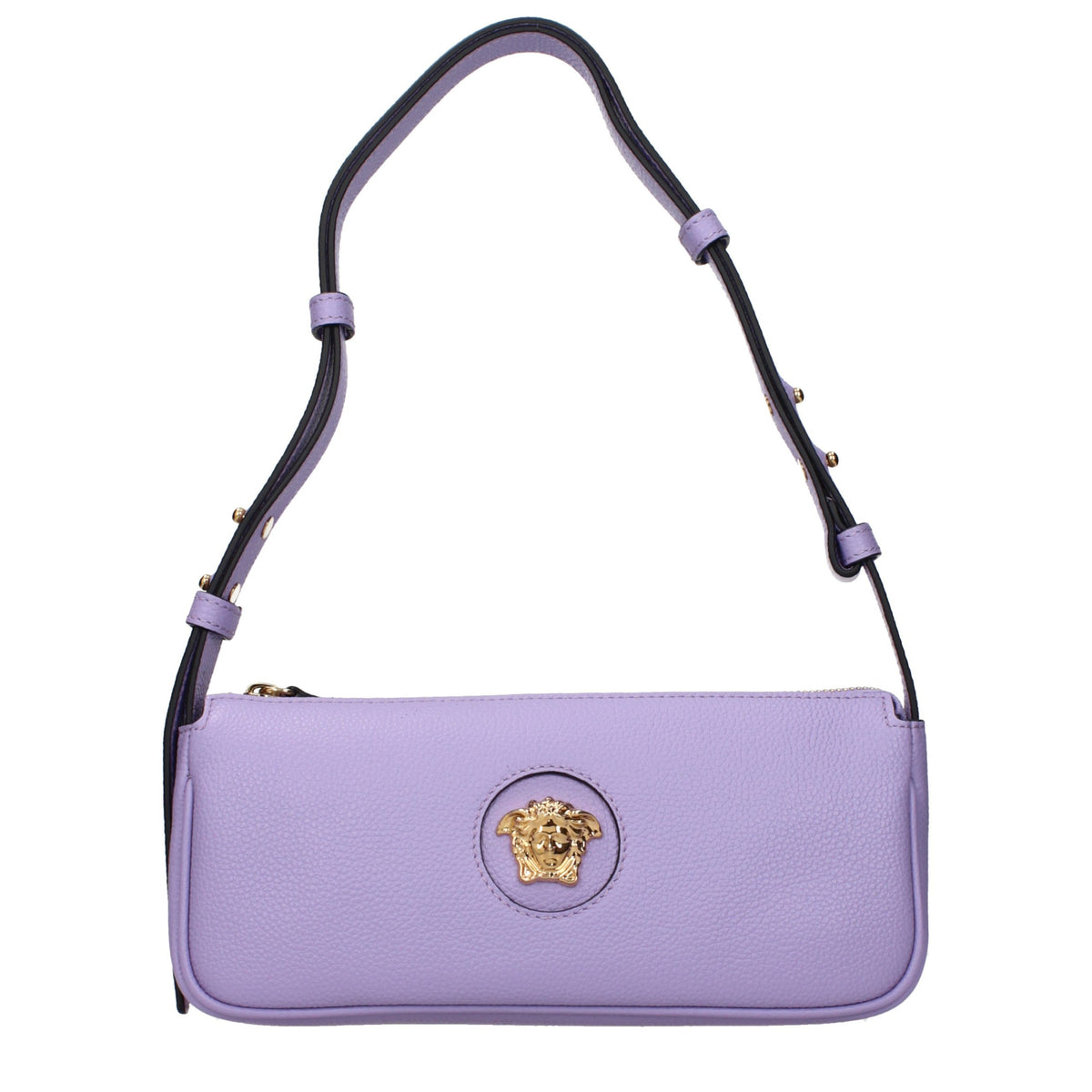 Versace Purple Leather Shoulder Women's Bag
