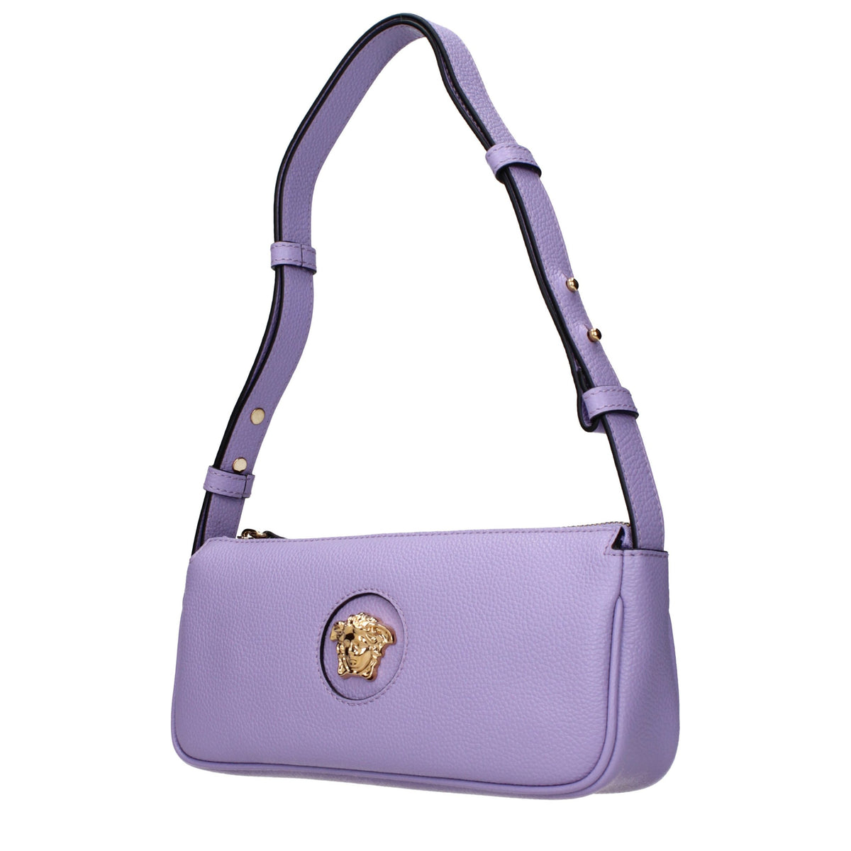 Versace Purple Leather Shoulder Women's Bag