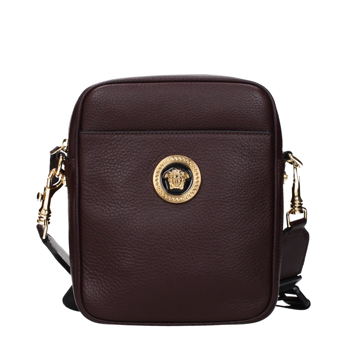 Versace Purple Leather Crossbody Men's Bag