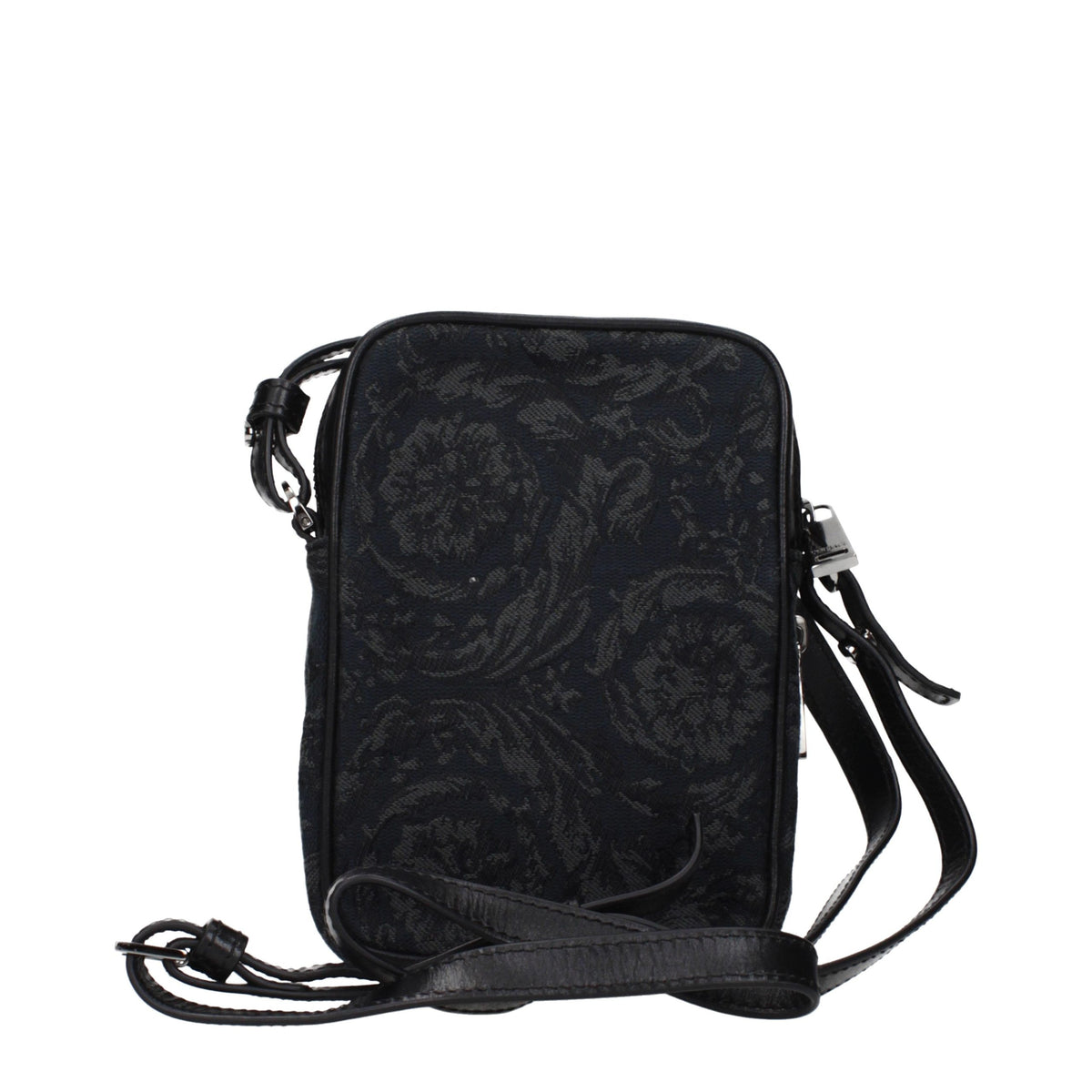 Versace Black Fabric Crossbody Men's Bag